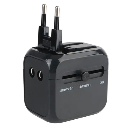All-in-One Wall Travel Charger Adapter - US EU UK AU Plugs with 2 USB & 1 Type C, Universal for Travel