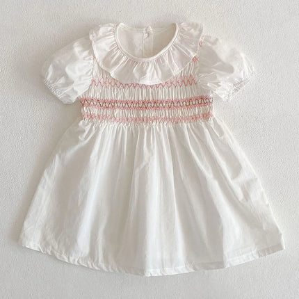 Summer Sister Baby Girl Clothes Embroidery Lace Floral Toddler Girls Ruffled Dress Newborn Infant Baby Romper 2Pcs Suit Korea