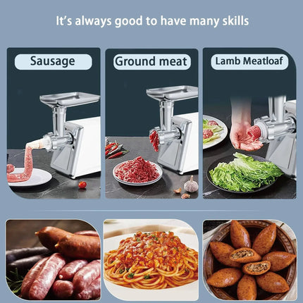 Electric Meat Grinder Powerful Heavy Duty Meat Mincer Hot Dogs Grinder Stainless Steel Food Processor Sausage Stuffer