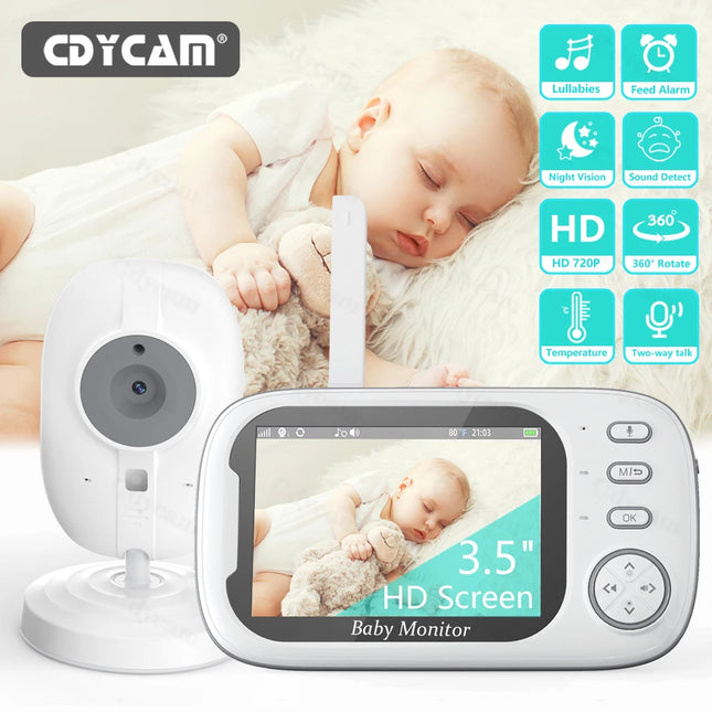 3.5-Inch Wireless Video Baby Monitor with Night Vision, Temperature Monitoring, and Two-Way Audio Communication