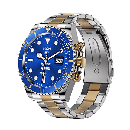 AW12 Bluetooth Smartwatch for Men and Women - Waterproof Fitness Tracker with Call Function and Steel Wristband