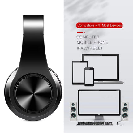 High-Fidelity Bluetooth Stereo Earphones with FM Radio, SD Card Support, and Built-in Microphone for Mobile Devices - Compatible with Xiaomi, iPhone, and Samsung Tablets