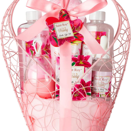 Spa Gift Basket for Women, Luxurious 13Pc Lavender Jasmine Bath Gift Set, Perfect Birthday & Mothers Gifts Idea, Relaxing Home Spa Kit with Body Wash, Bath Bombs, Bubble Bath, Body Lotion & More Gifts for Mothers Day