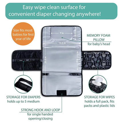 Ultimate Portable Baby Changing Mat - Convenient One-Hand Diaper Pad for Newborns, Perfect for Strollers & Nappy Bags