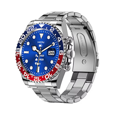 AW12 Bluetooth Smartwatch for Men and Women - Waterproof Fitness Tracker with Call Function and Steel Wristband