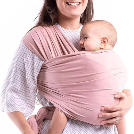 Cotton Baby Wrap Carrier Newborn to Toddler Stretchy Cotton Travel Baby Wrap Carrier Baby Sling 0-36 Months