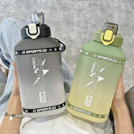Premium 1.5 Liter Portable Silicone Sports Water Bottle with Straw - 2.3 Liter Capacity for Wholesale