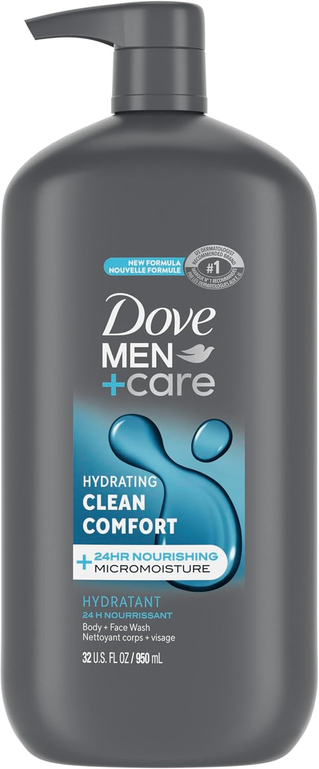 Exfoliating Deep Clean Body and Face Wash with 24-Hour Nourishing Micromoisture Technology Body Wash for Men 695 Ml with Pump