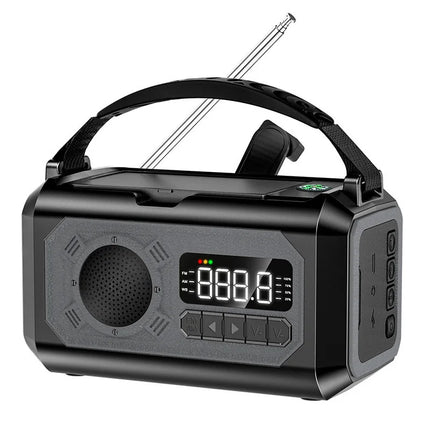 12000mAh Multifunctional Emergency Radio with Hand Crank, Solar Power, AM/FM/NOAA Weather Alerts, LED Flashlight, and Power Bank Charger